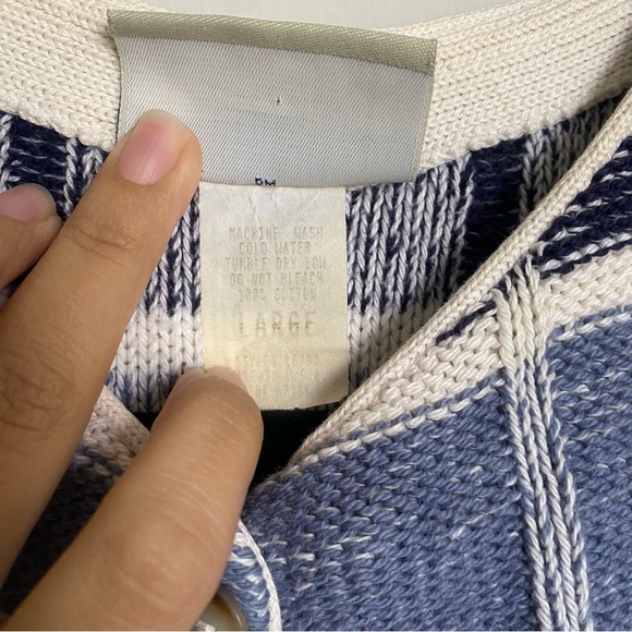 Vintage Best United Garment Company Window Pane Patterned Cardigan Cotton Size L - Picture 6 of 9